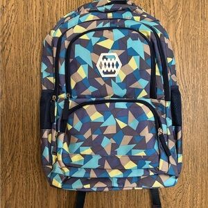 JiaYou Geometric Blue and Yellow Backpack